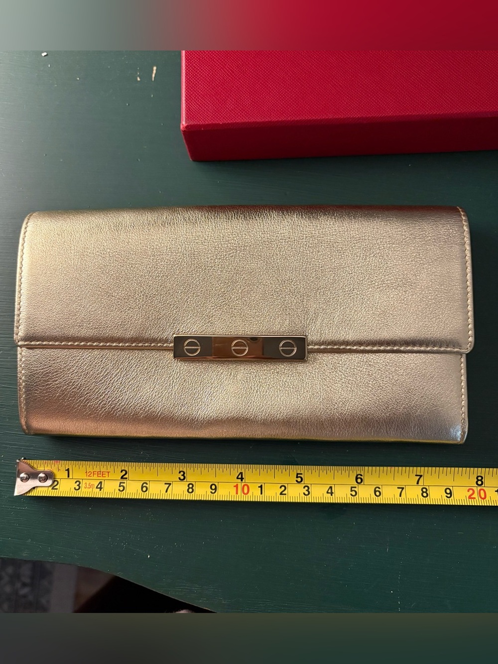 Cartier Metallic Gold Evening Clutch Wallet with Bar Clasp - Picture 15 of 16